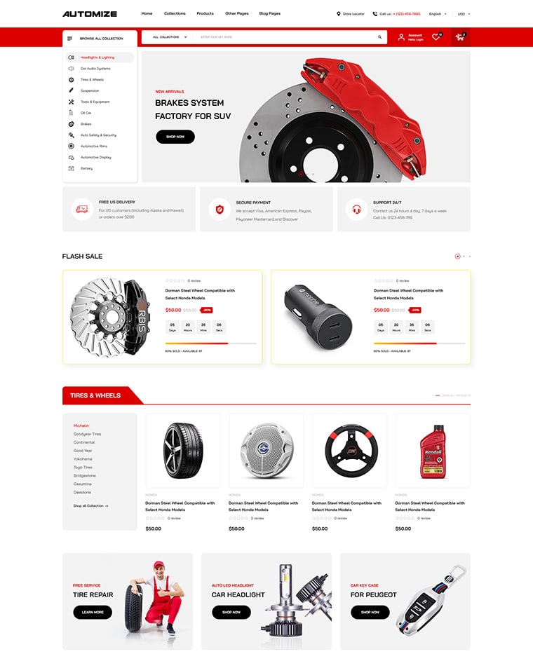 Auto Parts & Car Services Shopify Theme