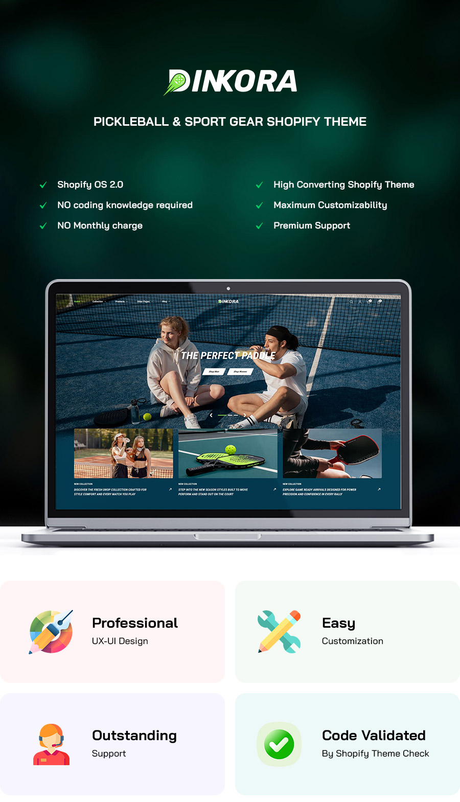 Dinkora - Pickleball & Sport Gears Shopify Theme