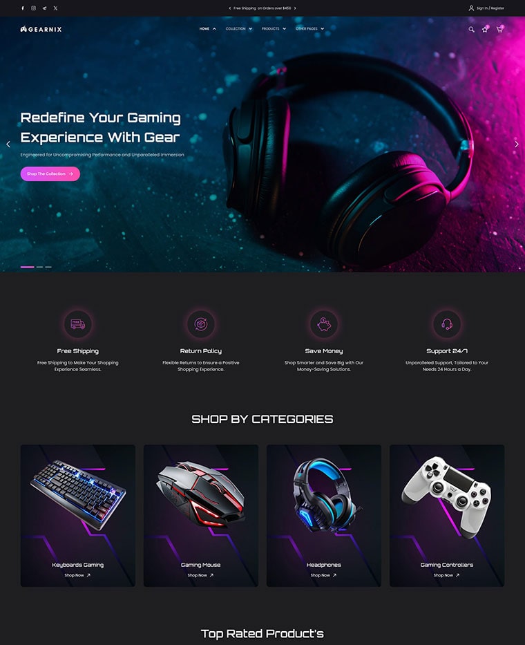 Gaming Gear Shopify Theme