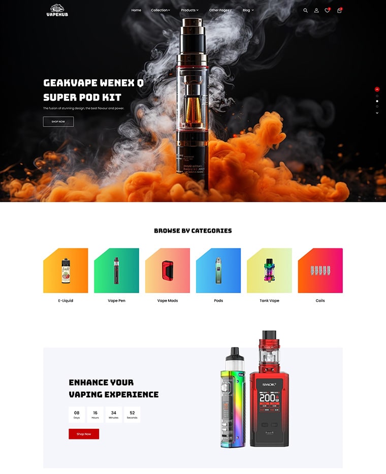 Vape & E-Liquid Shopify Theme