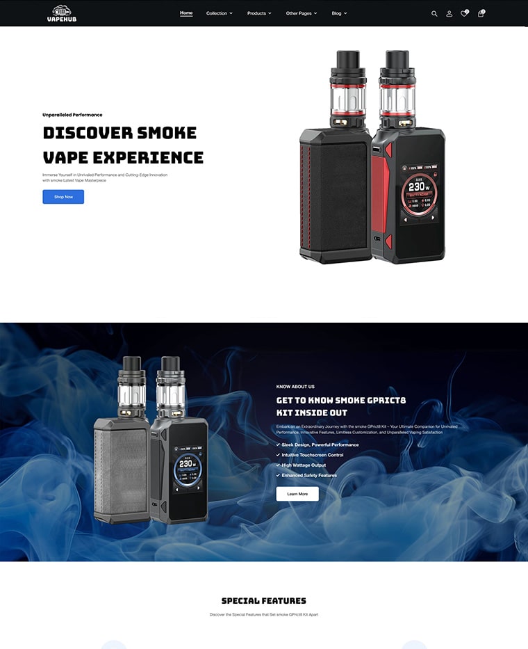 Vape & E-Liquid Shopify Theme